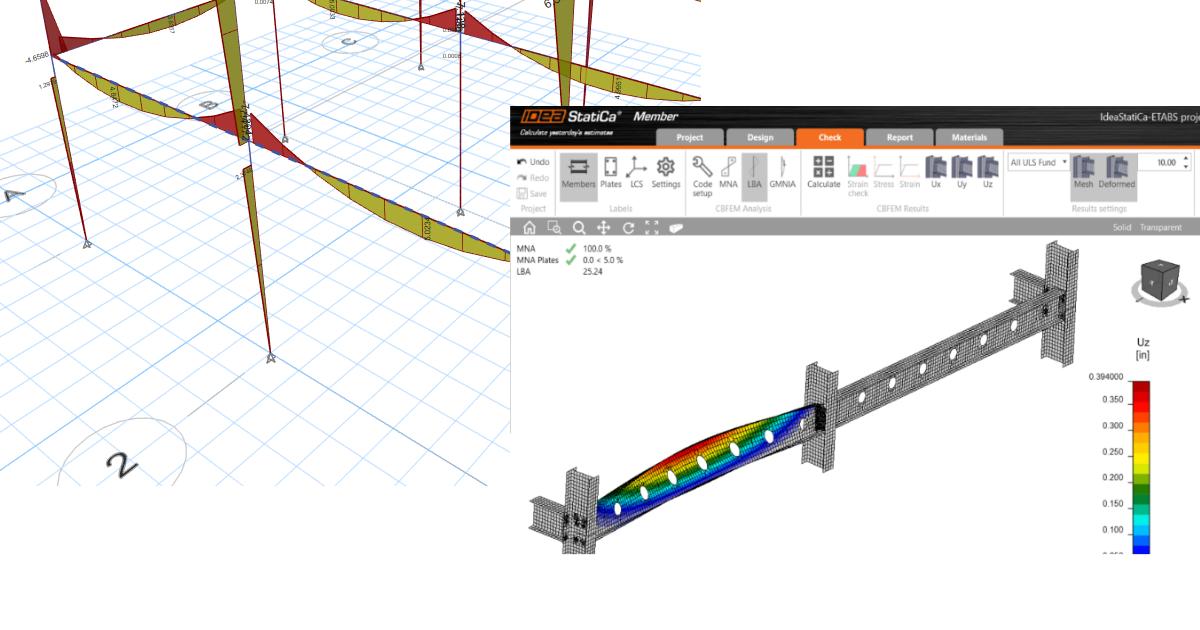 ETABS BIM link for steel member buckling analysis (AISC) IDEA StatiCa